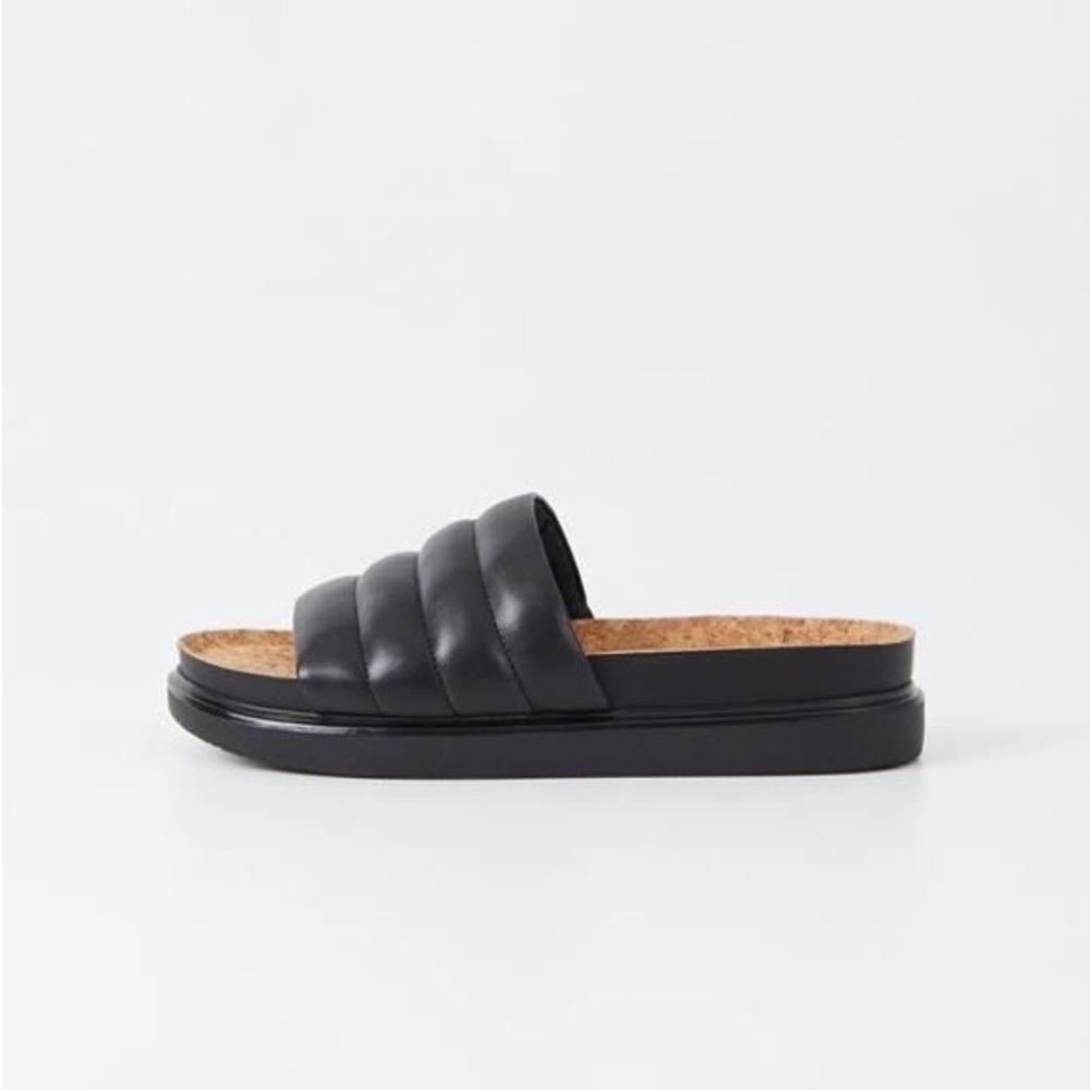 Vagabond Slides Cork Heel Vegan Leather size 8